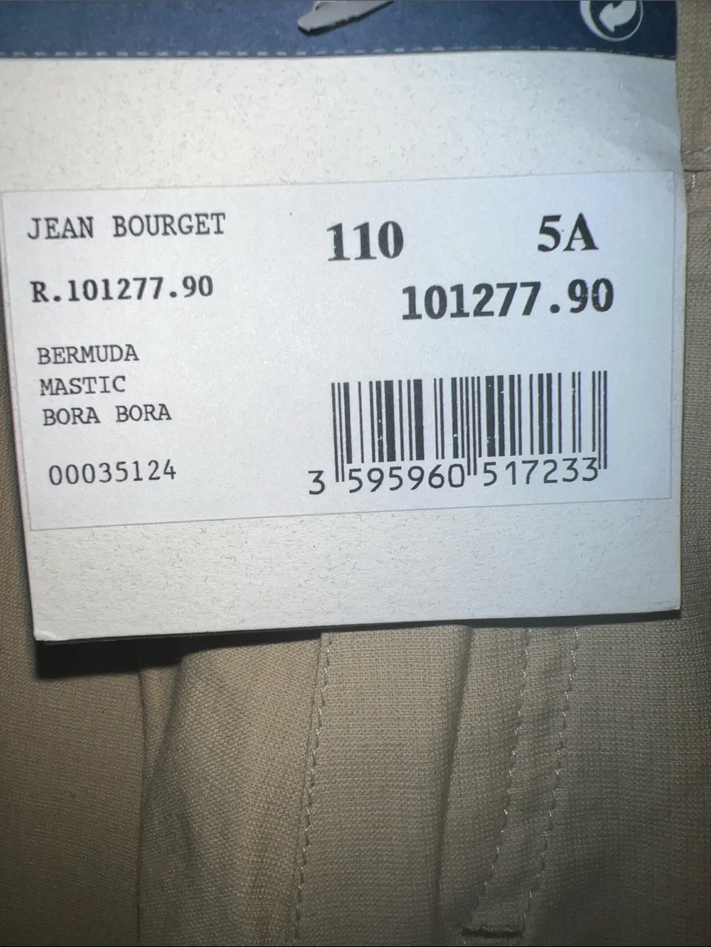 Tan Cargo Shorts with Velcro Pocket Flaps and Cool Bora Bora Island Patch​